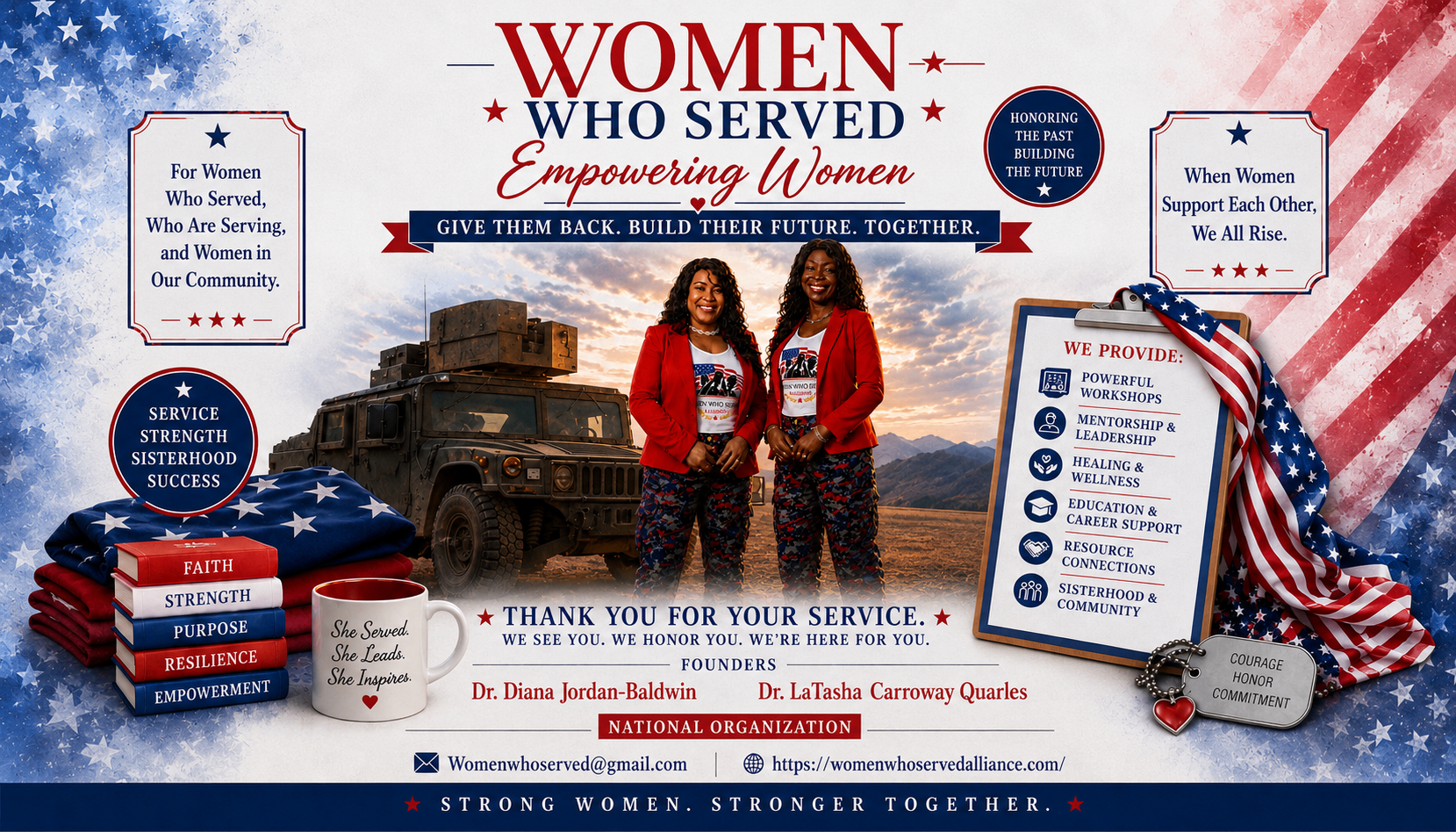 Women Who Served — Empowering Women national organization banner